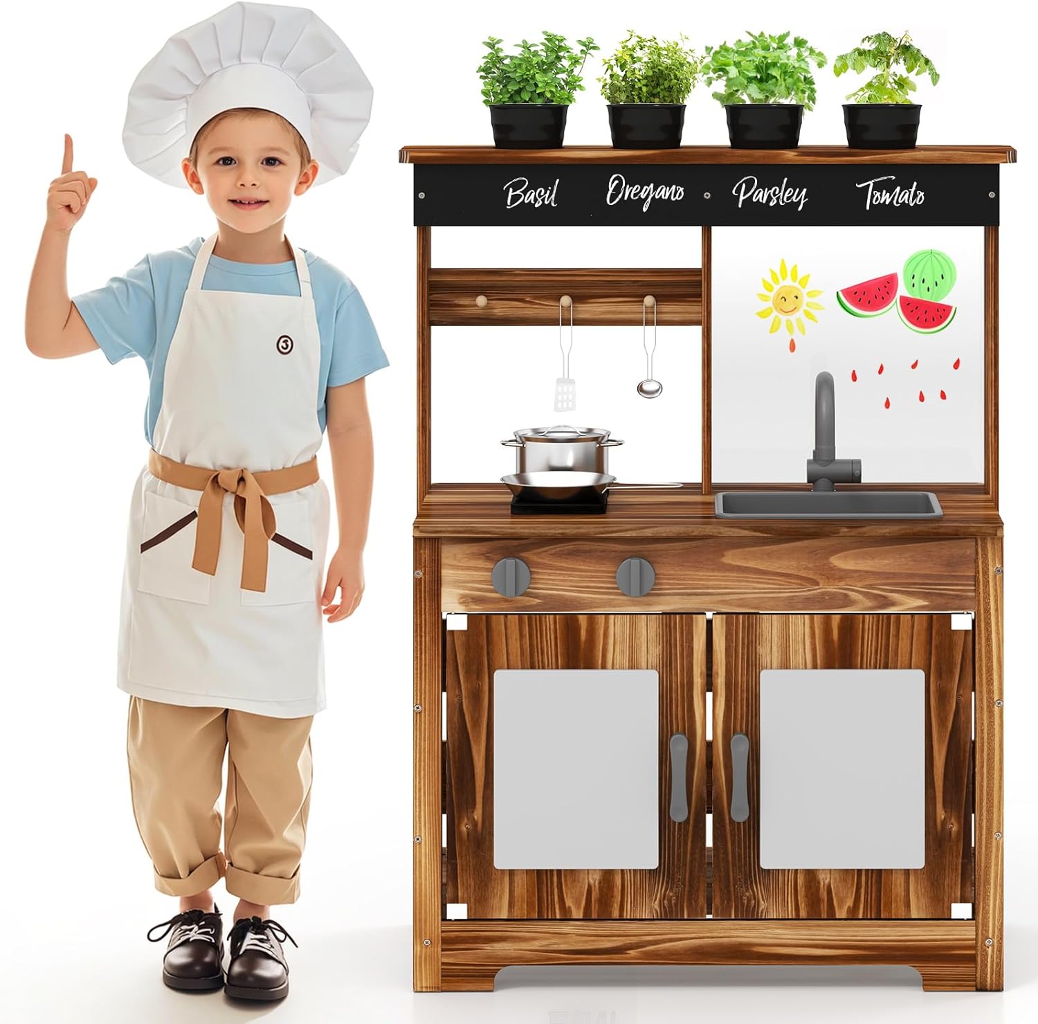 Banco Lavoro Bambini con Set di Attrezzi, Banco da Gioco in Legno