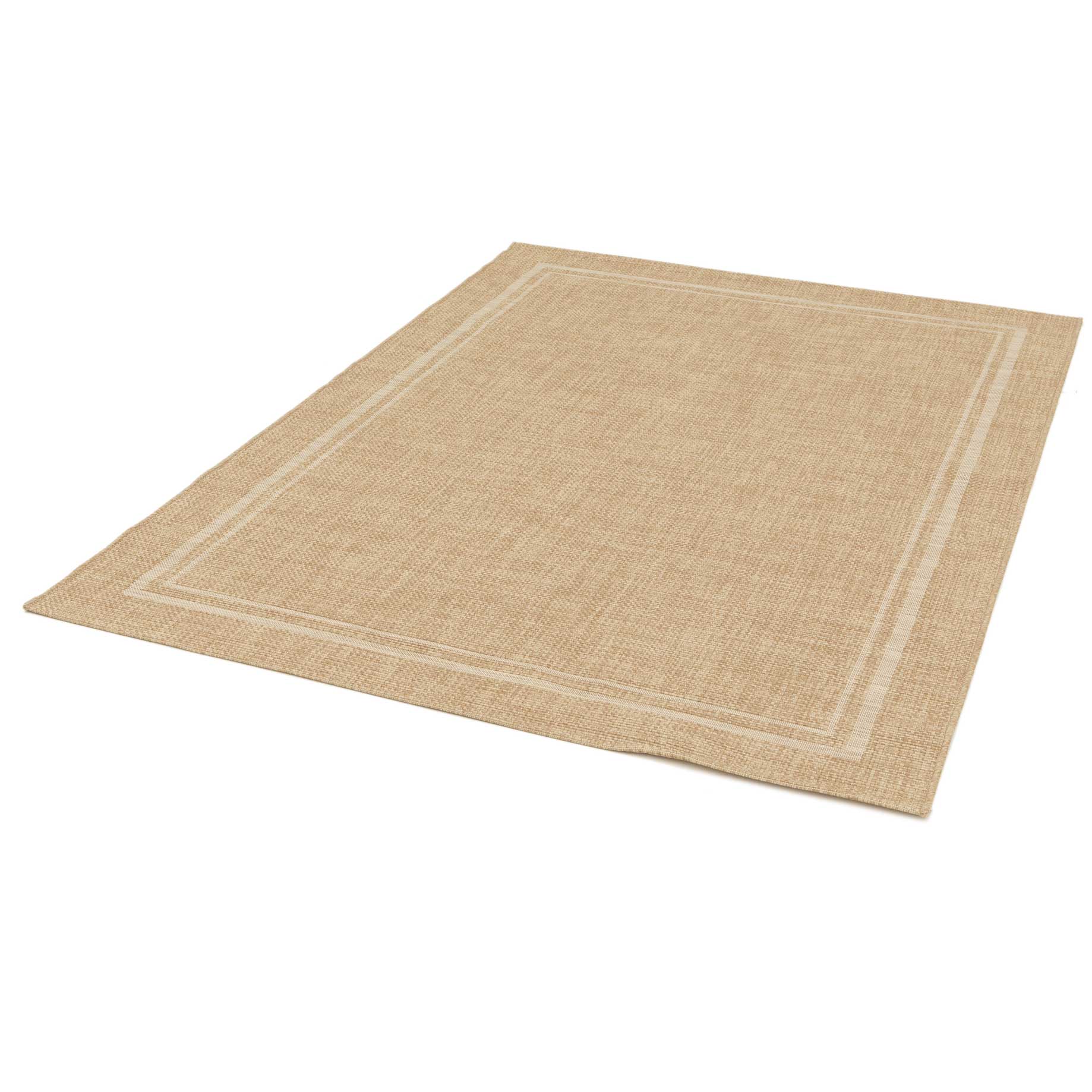 Tapete exterior bege retangular 80 x 150 cm GUINEA geométrico com aspeto de juta - ATTICGO - 6