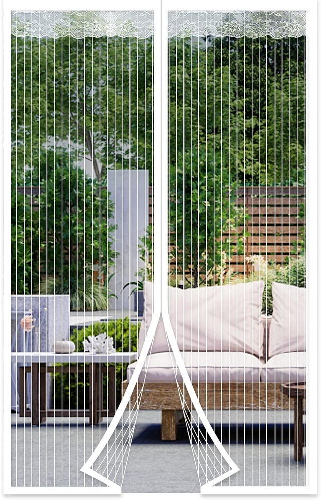 Tenda anti-zanzare magnetica per porta con chiusura magnetica, senza foratura, per portafinestra del balcone (bianca, 80 * 210 cm)