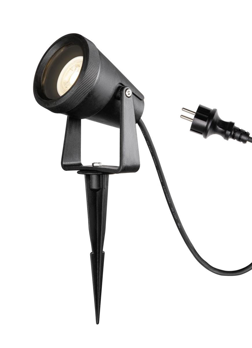 Api Samrina Projecteur ext. SAMRINA spot piquet noir GU10 7Wmax IP65 plast. recyclé ...