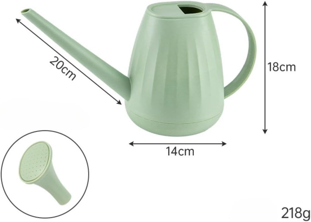 Annaffiatoio da giardino con beccuccio lungo, capacità 2 l, in plastica, per la cura delle piante, per interni ed esterni, giardino, balcone, aiuole, annaffiatoio in plastica (giallo