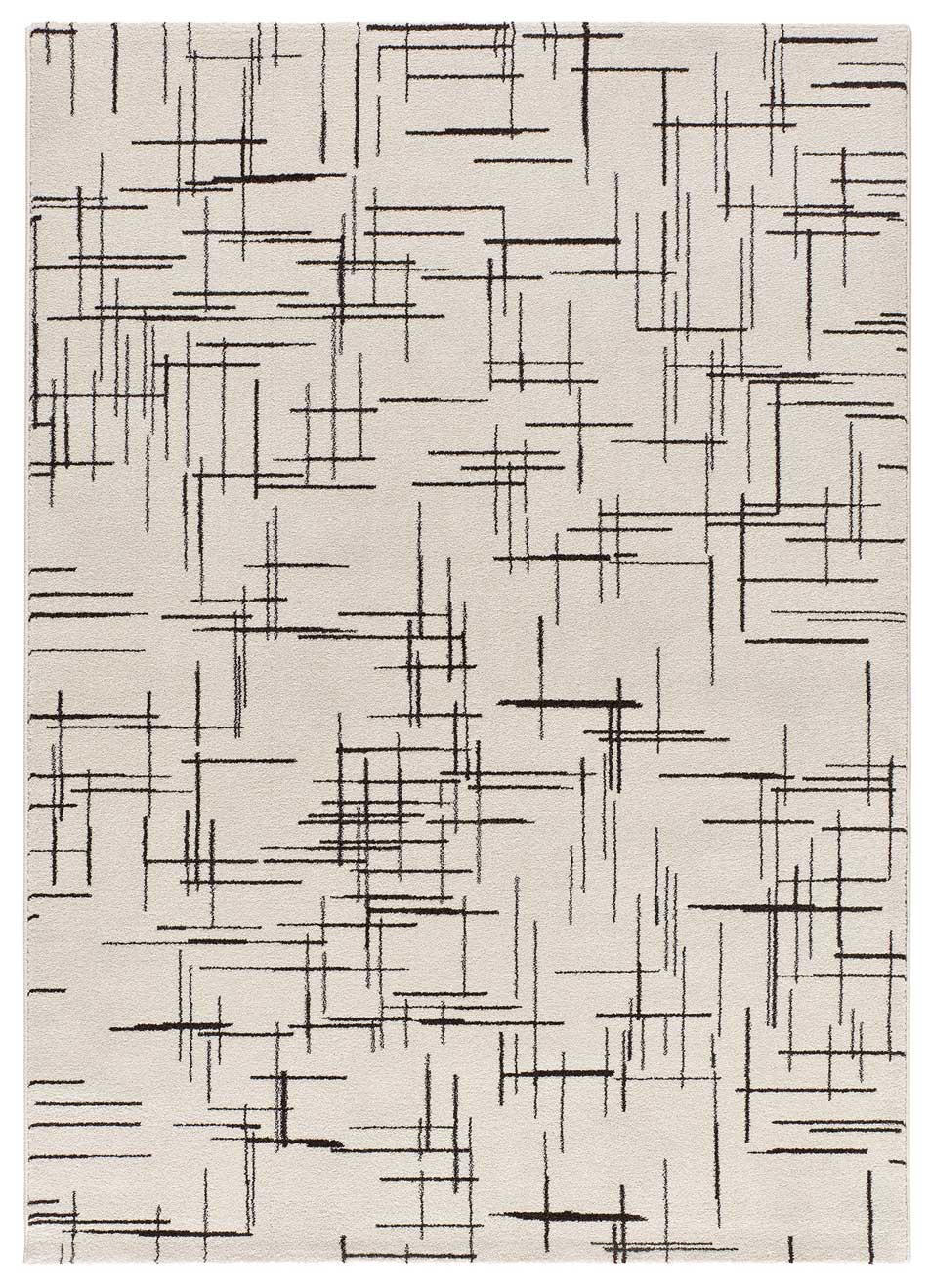 Prostokątny biały dywan do wnętrz 200 x 290 cm abstrakcyjny RETRO - ATTICGO