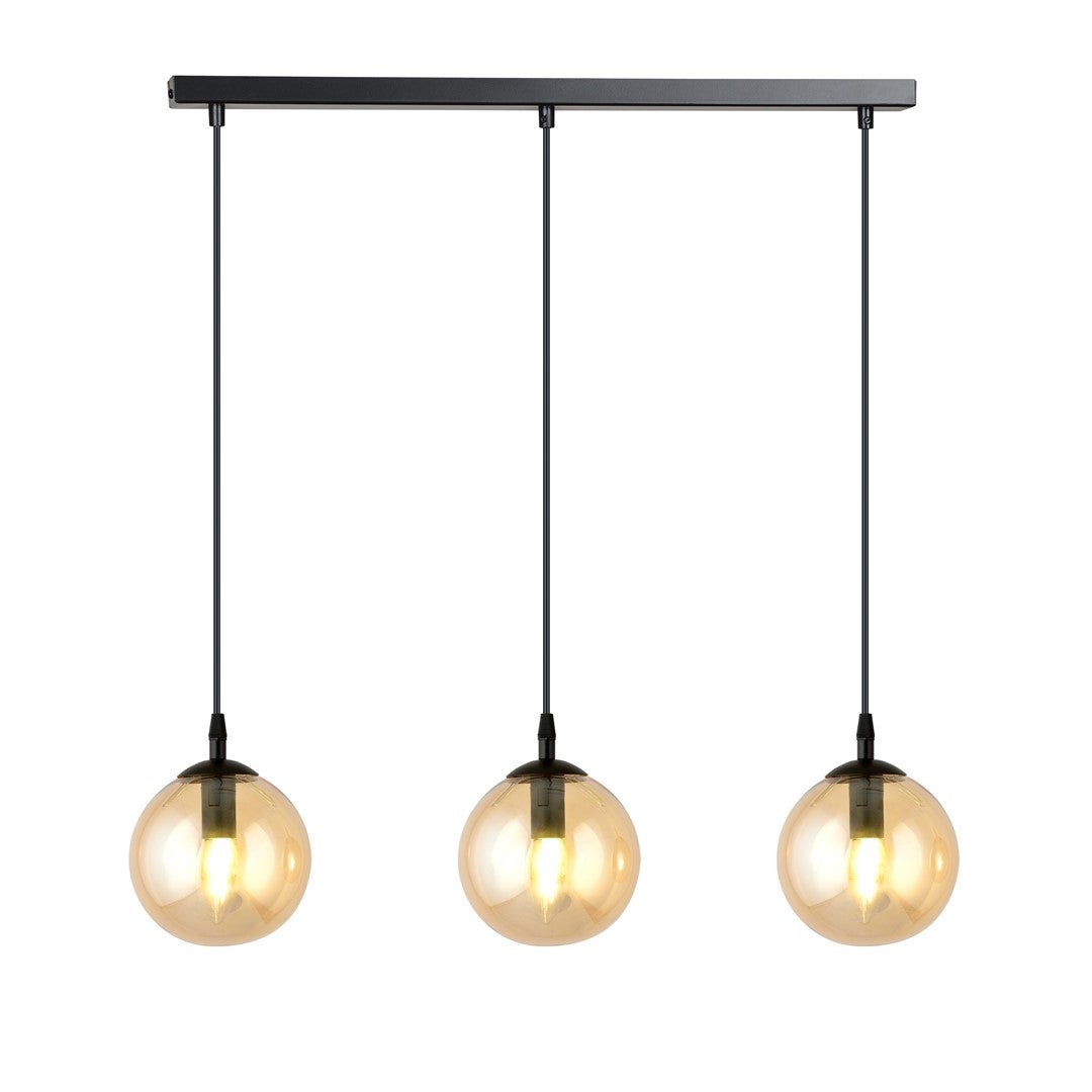 Lampa wisząca Cosmo czarno-miodowy 3xE14x10W wym: 100 x 70 x 12 cm szkło Emibig