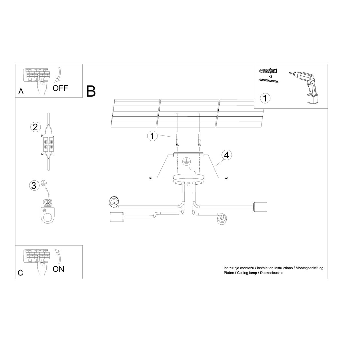 Żyrandol INFINIX 4 biały LED 4000K - 78x58x15.5cm Sollux - 8