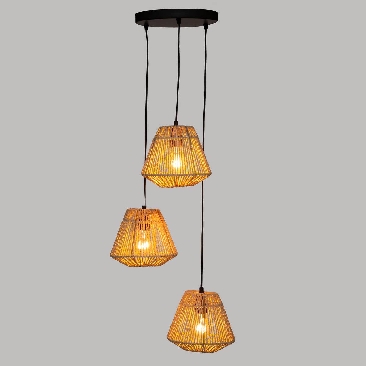 Lampa wisząca Jily RATTANOWA potrójna