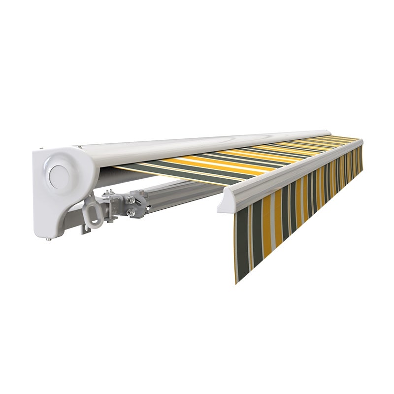 Store banne manuel Demi coffre 3,6 x 3 m pour terrasse - Gris jaune - 5