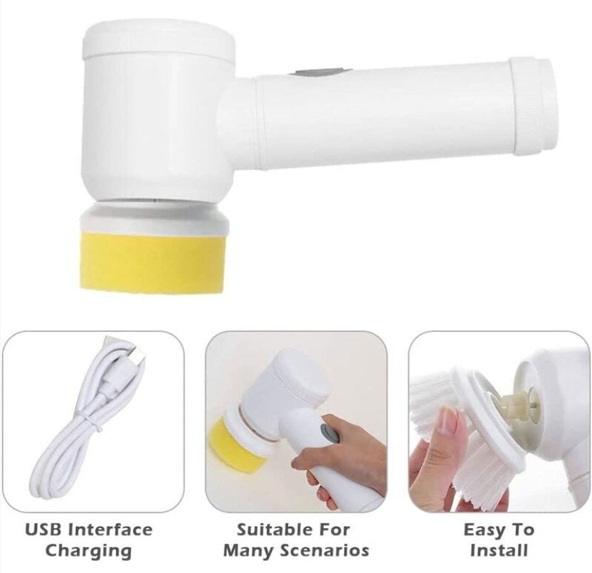 Brosse à récurer électrique rotative à 360 degrés pour baignoire, carrelage, sol, évier, fenêtre, cuisine - 2