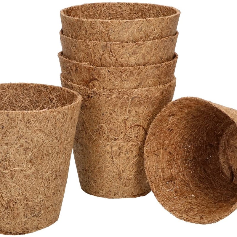Naturalna doniczka kokosowa fi8 wkład włókno 6 szt - KOTARBAU
