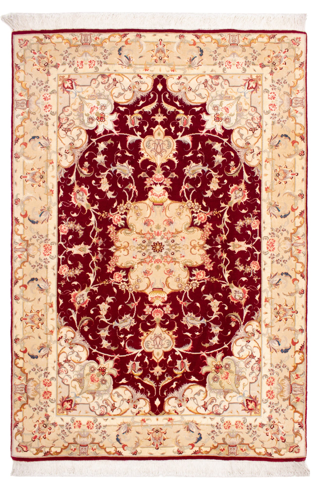 Alfombra persa tabriz 50raj | 150 x 102 cm | lana y seda | exclusiva