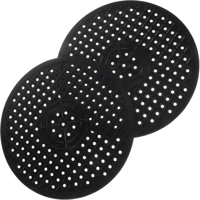 Zestaw 2 okrągłych gumowych podkładek ochronnych na zlew kuchenny, czarne, okrągłe podkładki, 31 cm