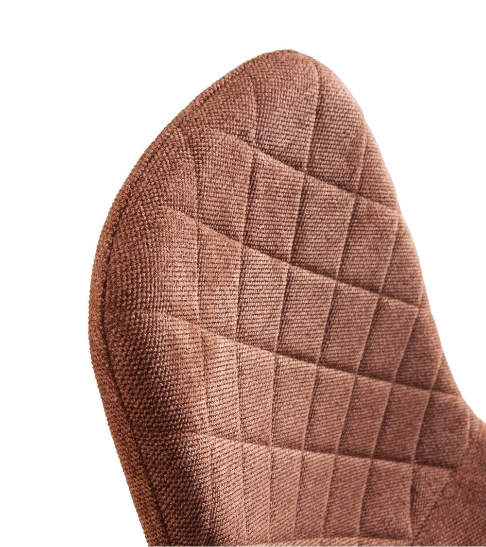 Pack de 4 sillas SUIZ sillas de comedor tapizadas en tela marrón y patas negras - 7