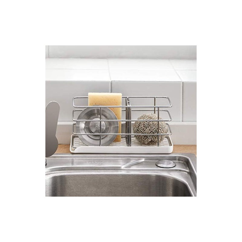 Uchwyt na gąbkę ze stali nierdzewnej - Multifunkcyjny do zlewu kuchennego, organizer do zlewu - Ociekacz na naczynia