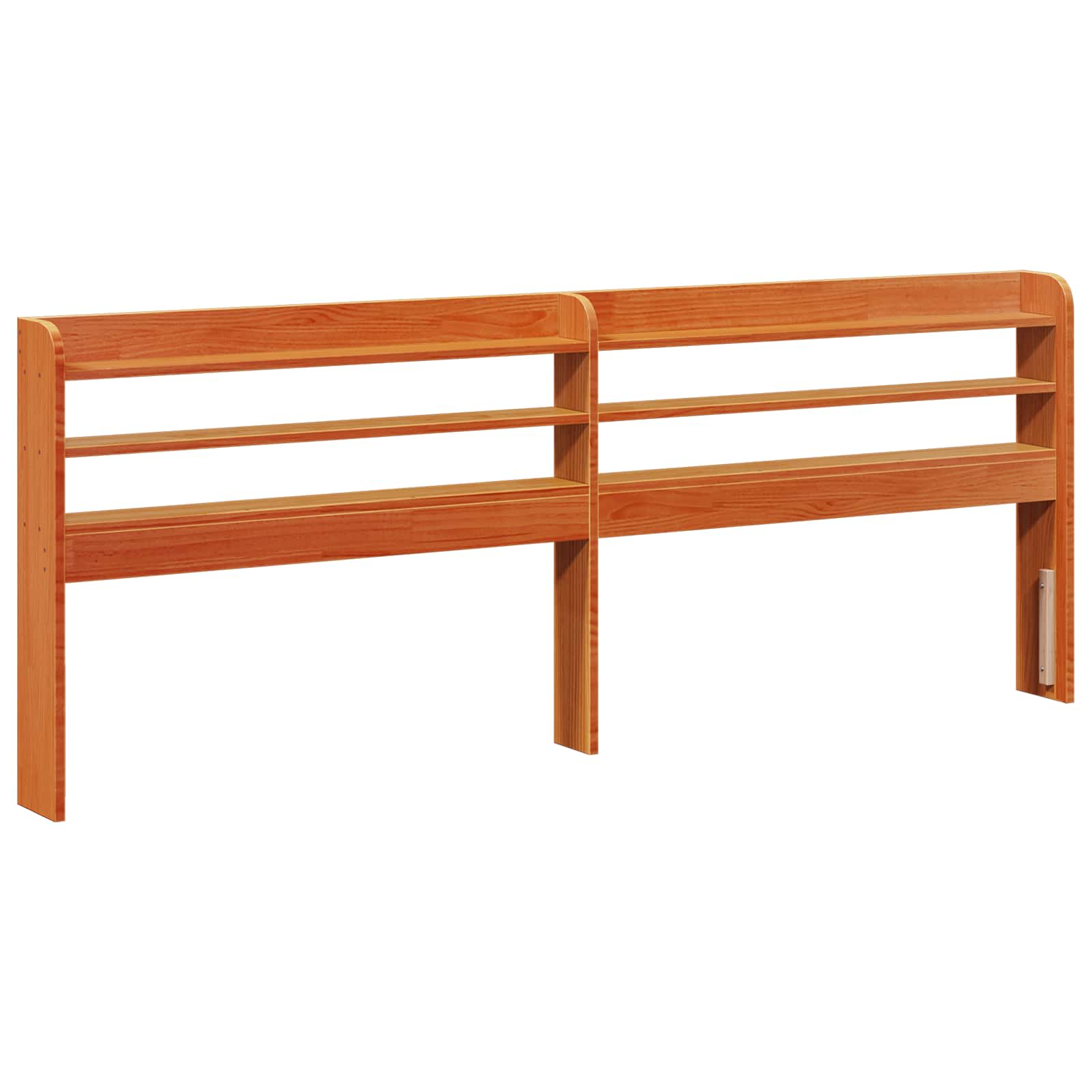 Cadre de lit marron en bois de pin massif, pour la chambre, 180 × 200 cm - 4