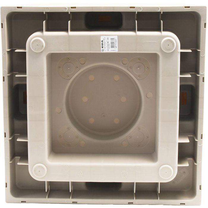 Jardiniere carree EDA Volcania beige calcaire effet pierre 57 L 49,5 x 49,5 x 49,5 cm polypropylène - 6