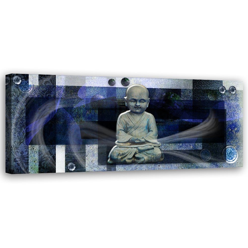 Obraz na płótnie, Budda na niebieskim tle 90x30