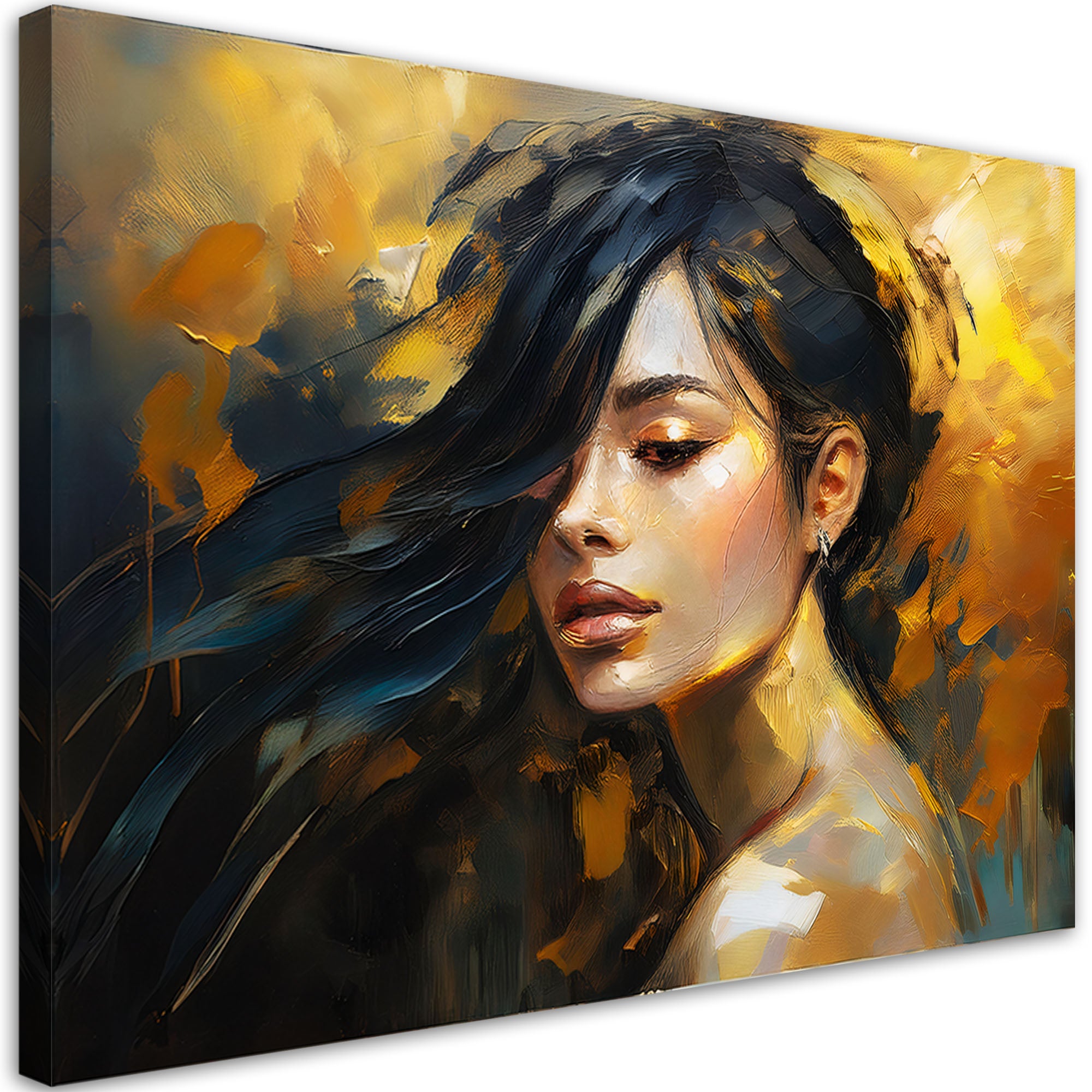 Obraz na płótnie, Złoto Kobieta Glamour 100x70