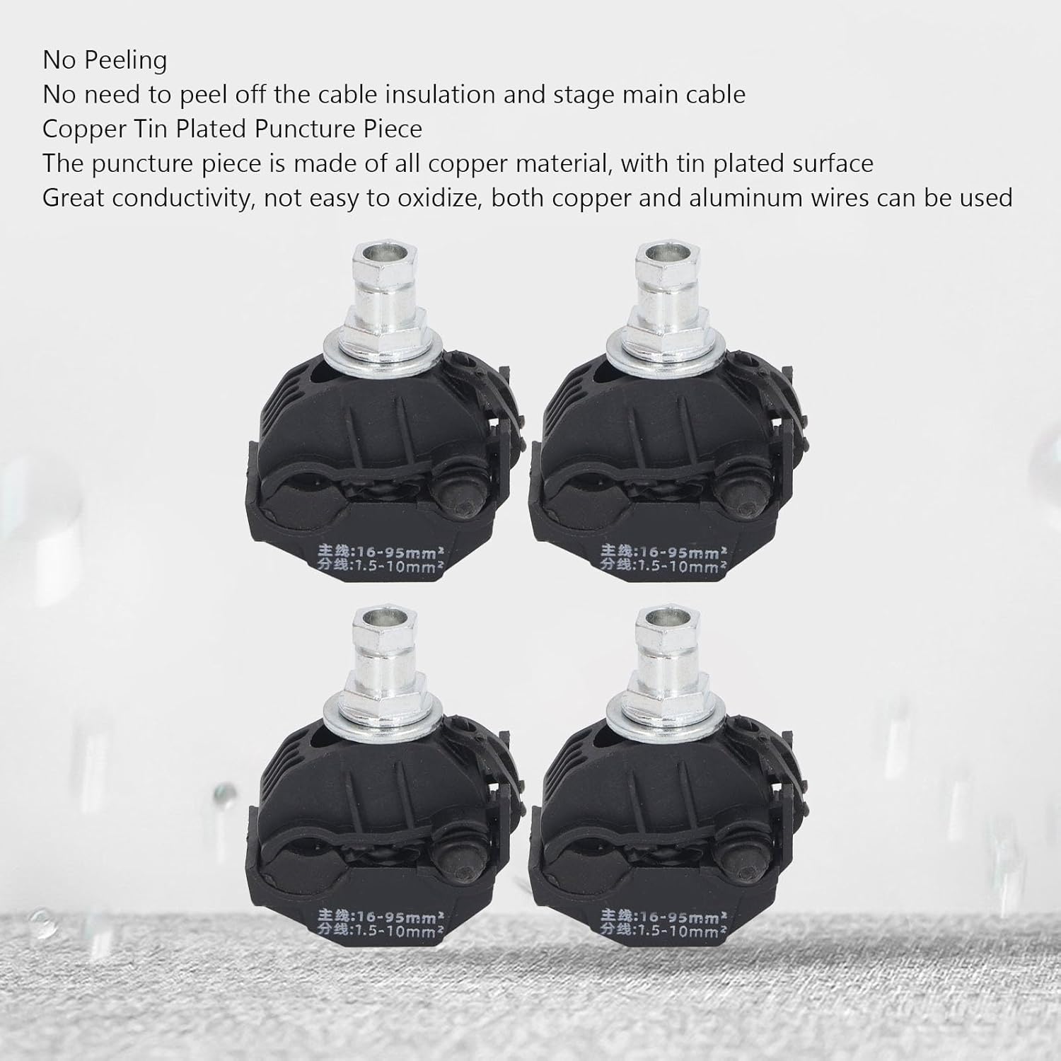 Connecteur de Perçage D'isolation, 4 Pièces,Séparateur de Câble Haute Basse Tension sans Rupture D'isolation, Pince de Perçage 1KV (JJC-2) - 4