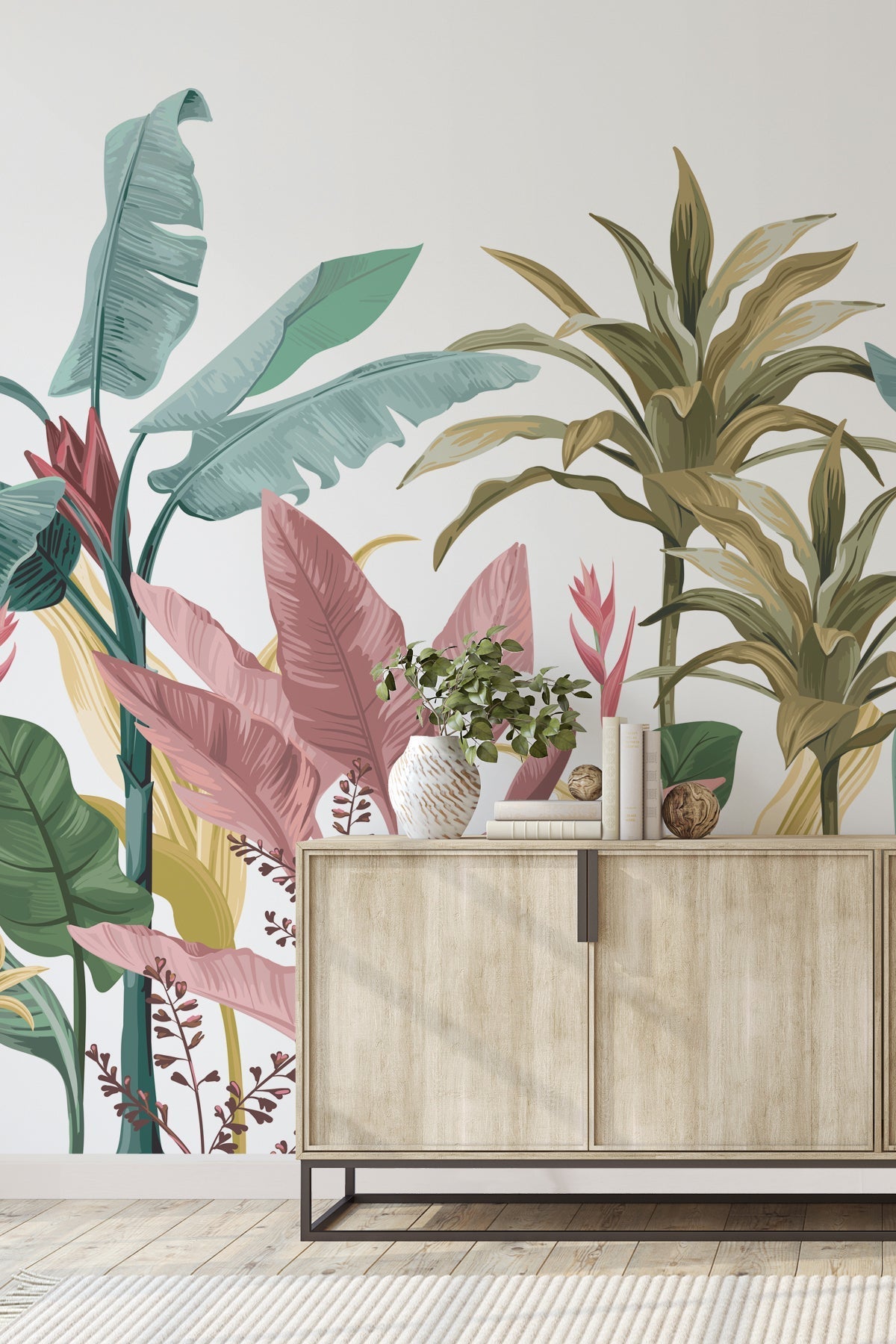Mural papel pintado plantas tropicales