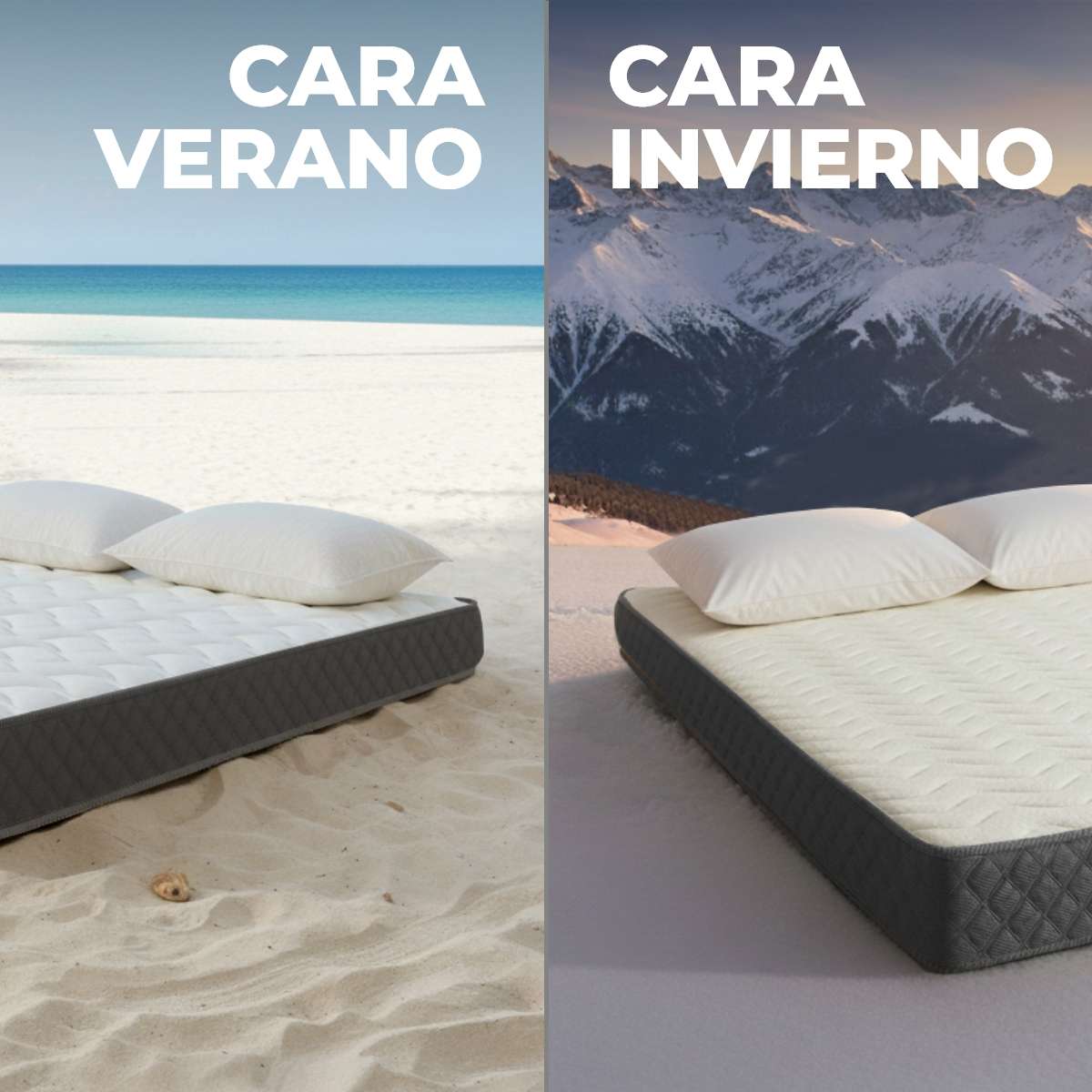 Nalui Colchón Viscoelástico 90x200 cm Mulhacén DualSense Gris Multicapa con Núcleo GravityFoam, Firmeza Alta, Reversible, Transpirable. - 3