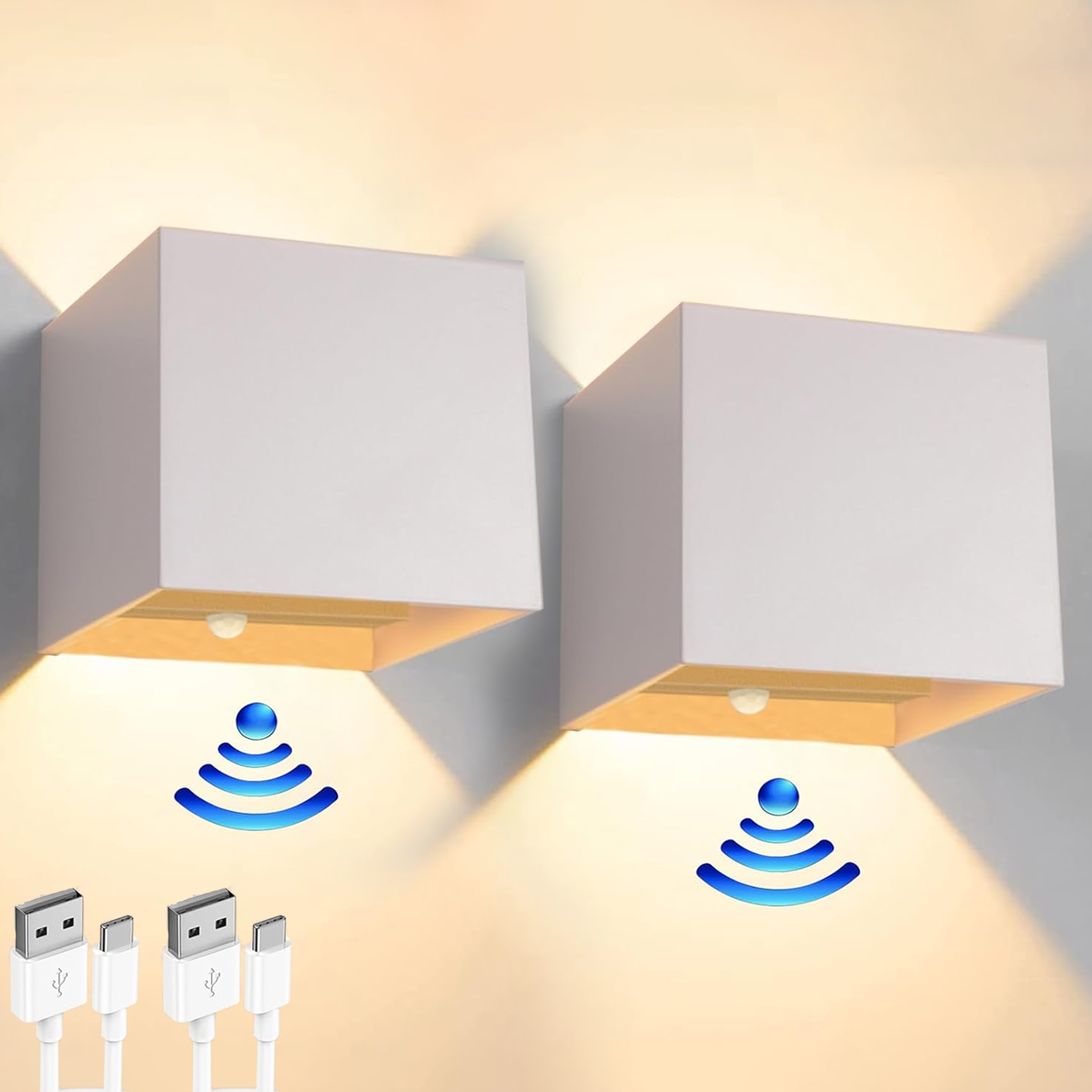 LANMOU Applique Murale Eois Rechargeable USB Avec Détecteur De