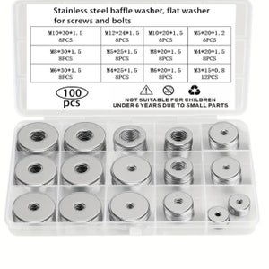 100 Rondelles Fraisées En Acier Inoxydable Noir - Taille 4# - Par Uxcell - Neuf En Sachet