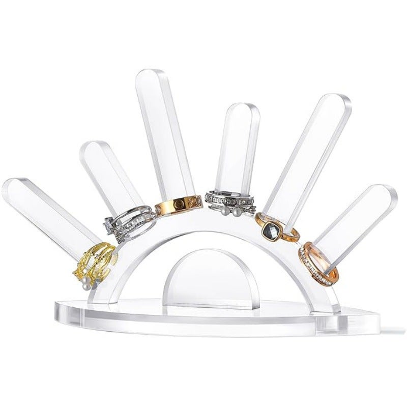 Atelier CréaPons Lot De 3 Porte-Bagues Diamant Bleu - Made In France - Présentoir à Bagues Élégant - Support Bijoux Femme - Idée Cadeau Mariage Anniversaire