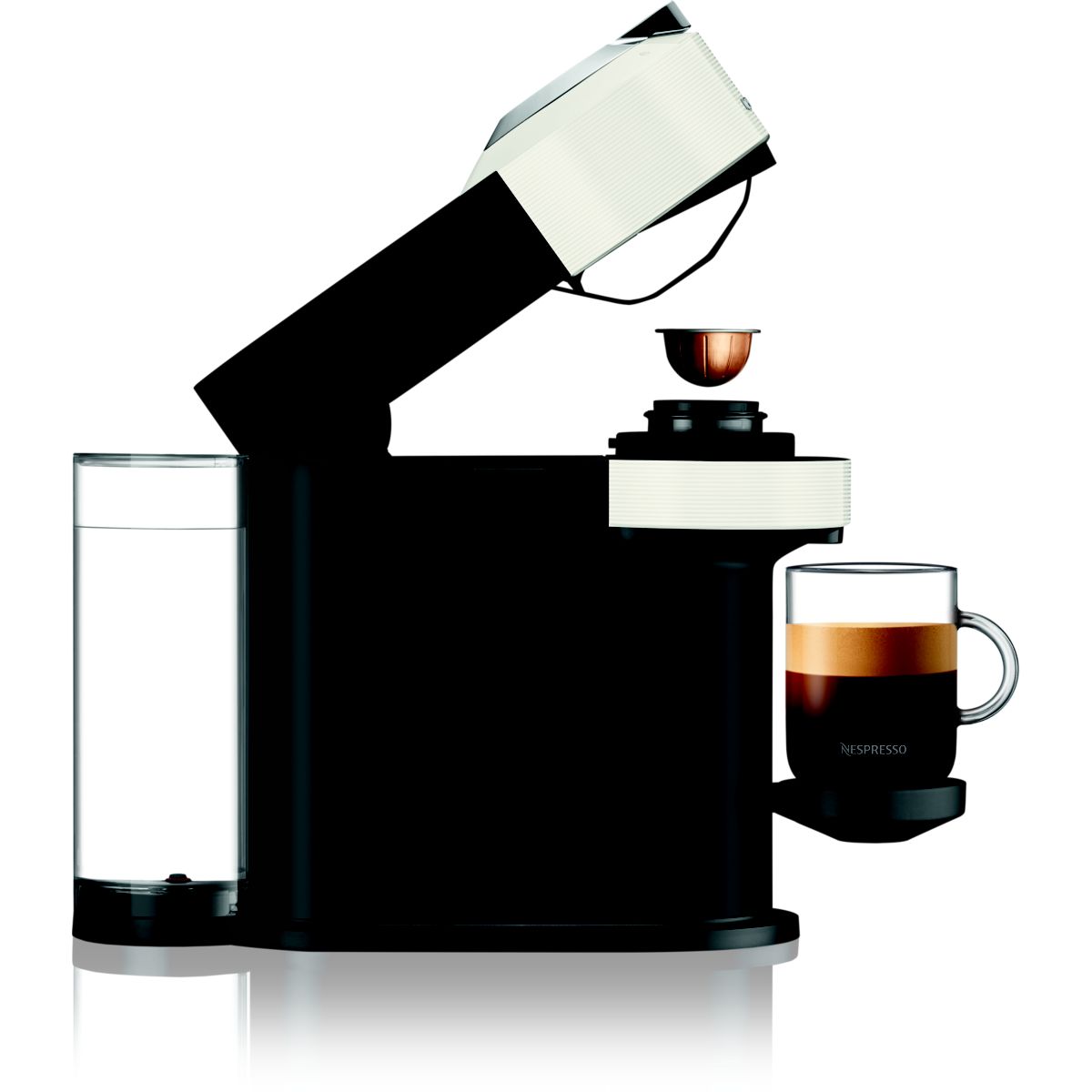 Magimix Machine à Café Nespresso Vertuo Next Blanche - Cafetière Capsules Avec 12 Capsules Offertes