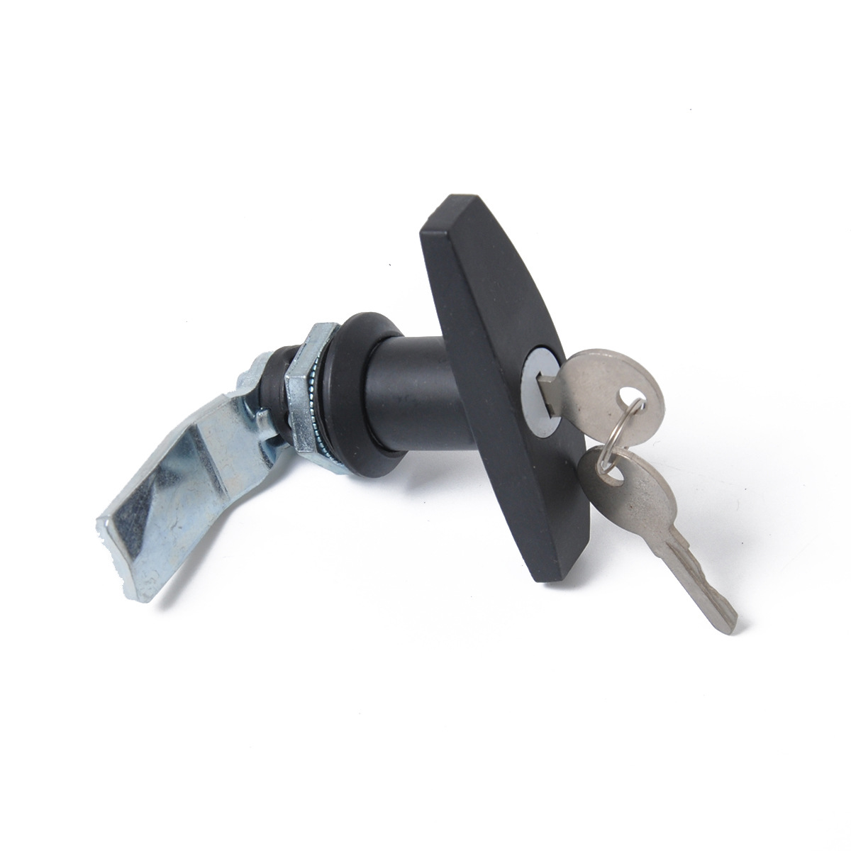 Mâner Black T-Lock cu fixare în spate și chei – Pentru rulote, garaje și cutii de scule