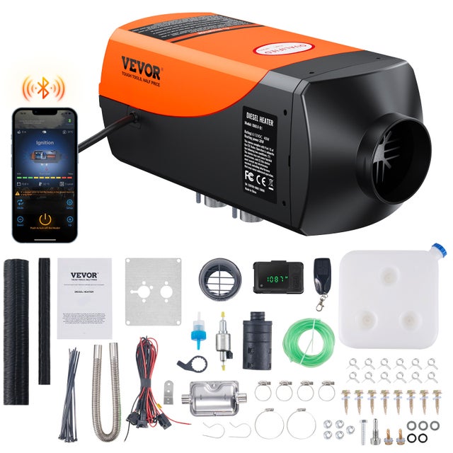 2KW Chauffage Diesel VEVOR 12V Réchauffeur d'Air Diesel 8-36℃ Réglable 10-15m² Contrôle Intelligente avec LCD Télécommande pour Camion Bateau RV