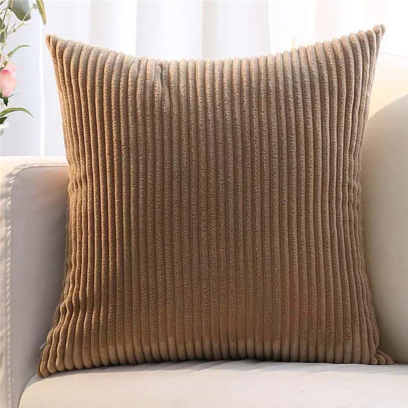 Housse de coussin - Décoration de chambre à coucher, salon, canapé-lit, velours côtelé, sans noyau, 45 x 45 cm,Marron | Leroy Merlin