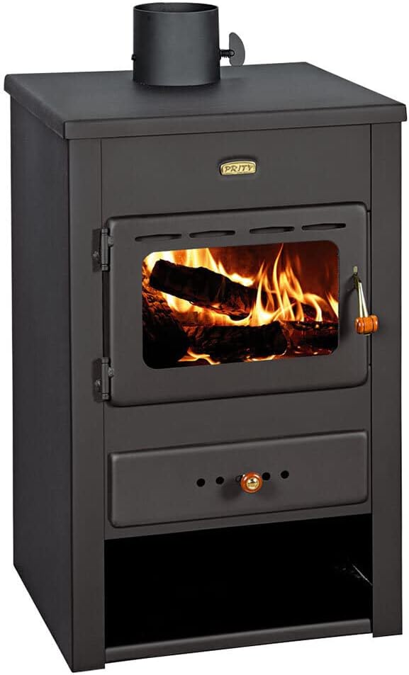 Stufa a legna Camino multicombustibile Bruciatore a legna Vetro ceramico 10kw Prity K12