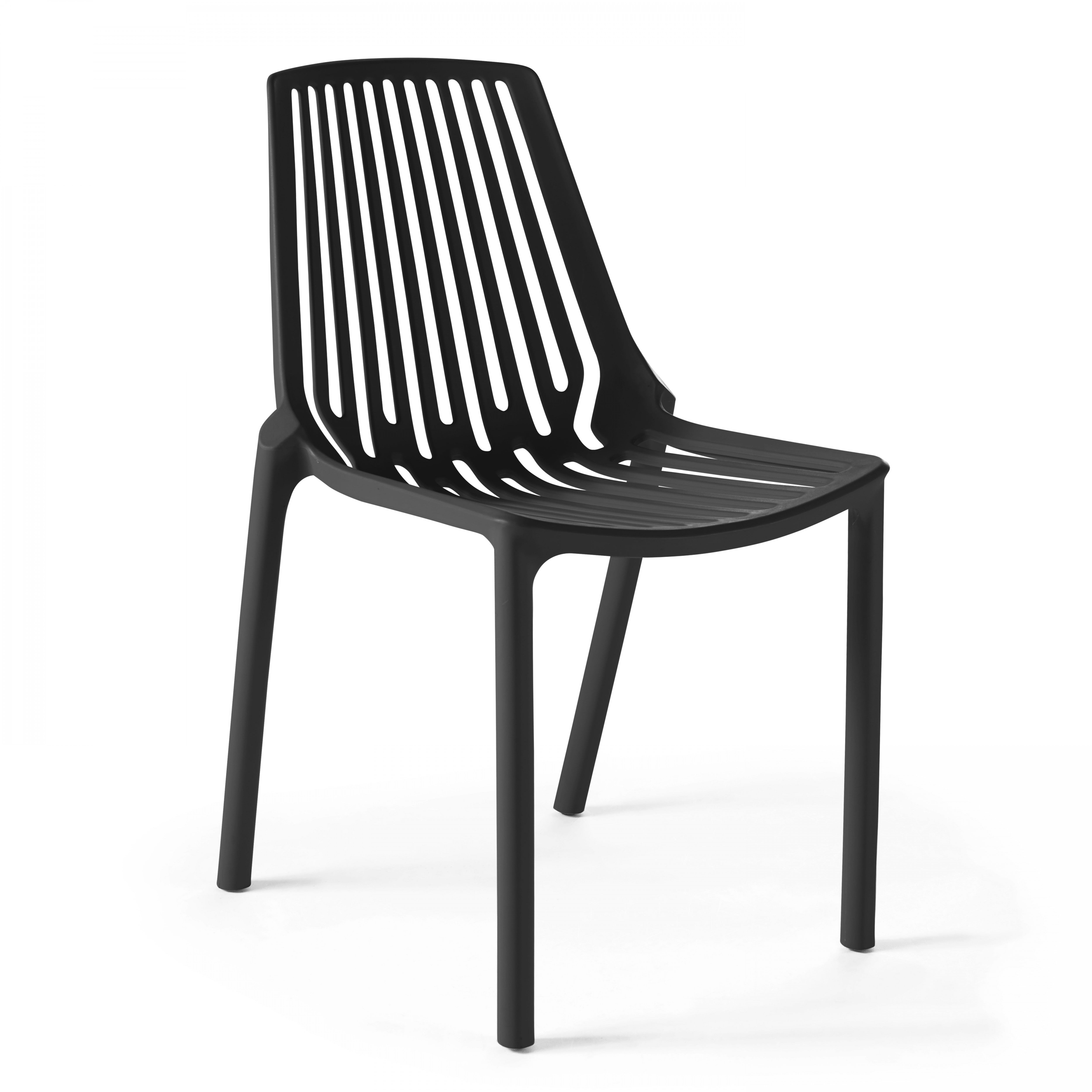 Chaise de jardin sans coussin Paris en Plastique Noir - 2