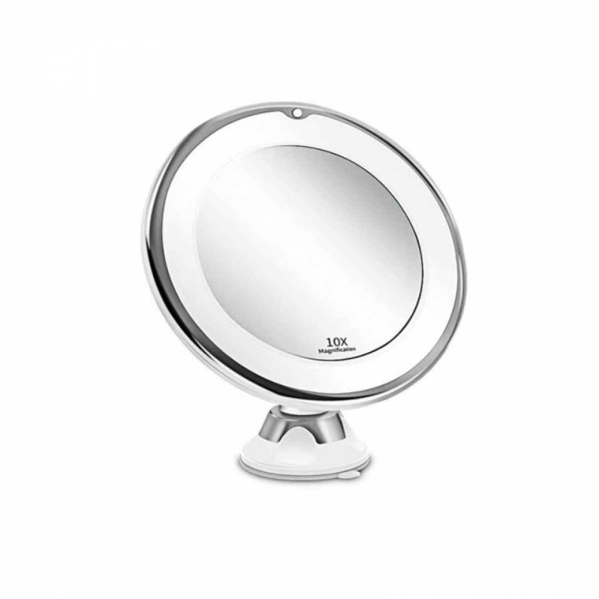 Oglindă de machiaj cu mărire 10x cu lumină LED, rotație 360°, oglindă de machiaj portabilă, potrivită pentru baie și călătorii