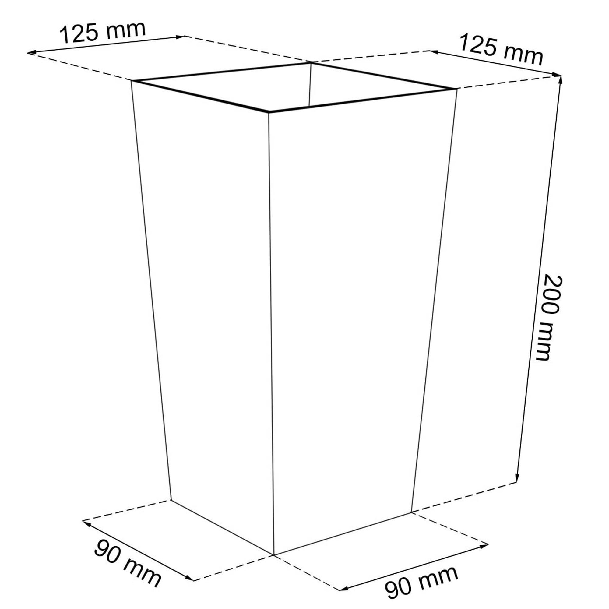 Pote de plástico branco alto 2L - 12,6 x 12,6 x 20 cm com tanque - 2