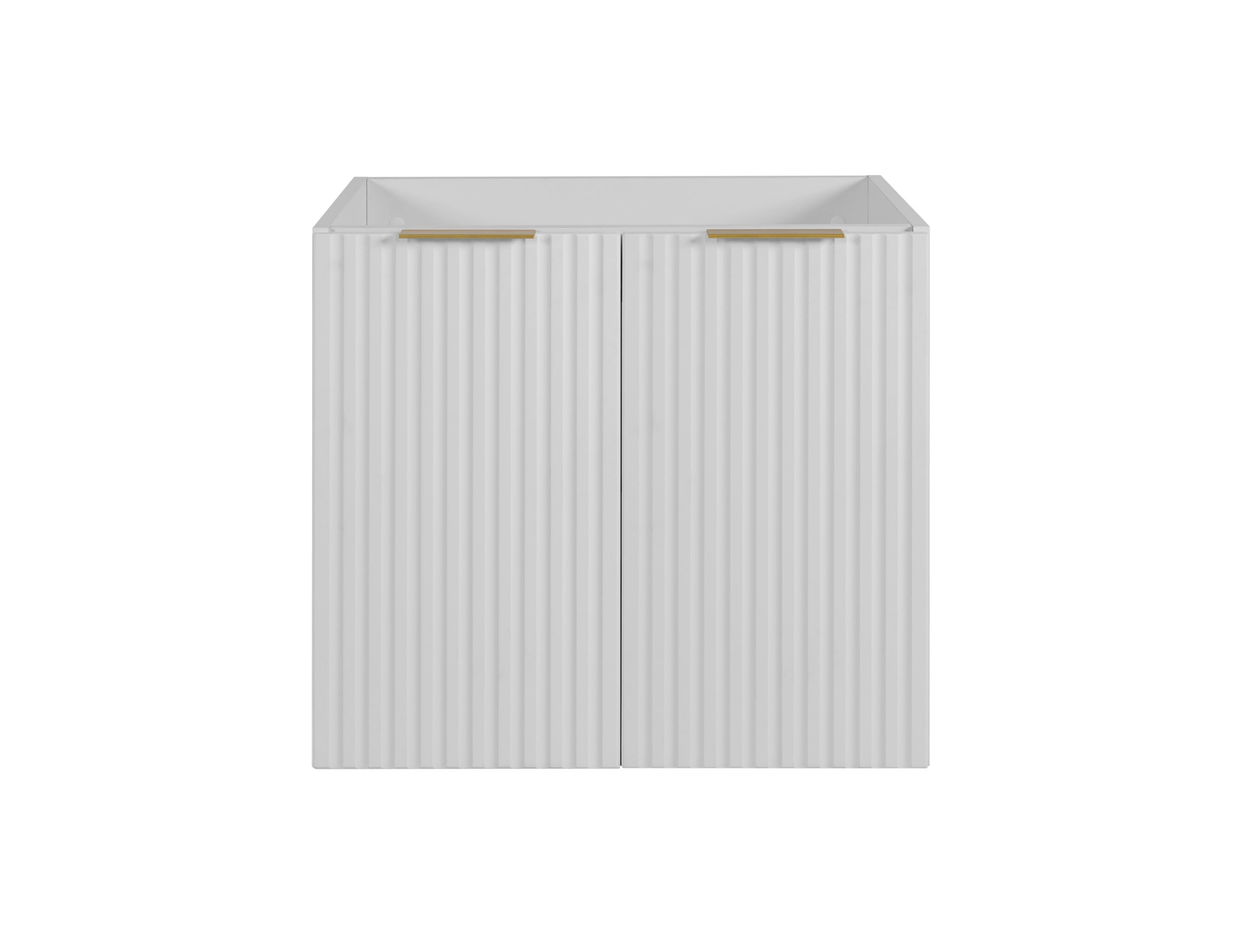 Zestaw łazienkowy FLOW 100 cm biały z regałami ryflowany front - 6