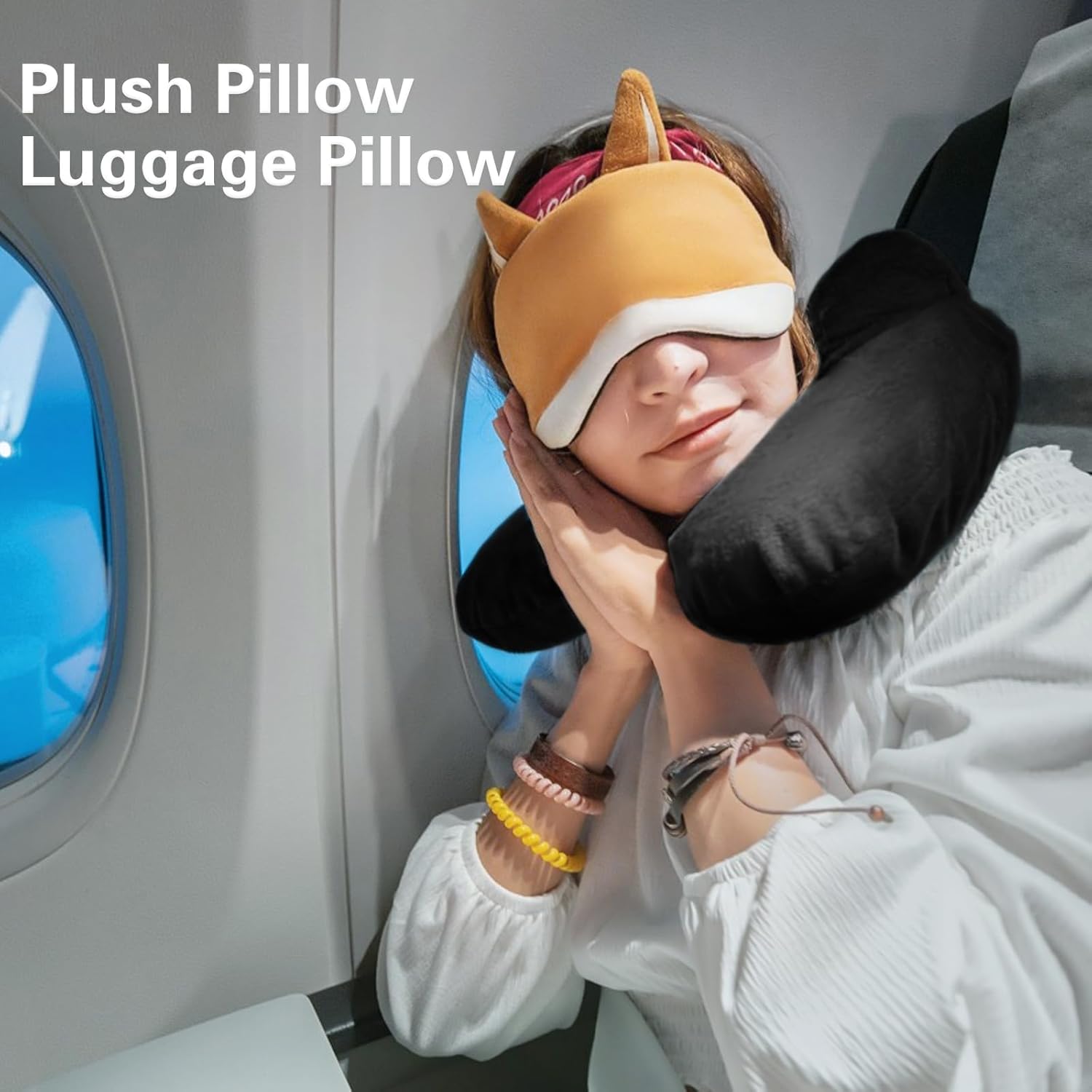 Cuscino cervicale riempibile, cuscino da viaggio con cose e vestiti, per viaggi, campeggio, ufficio e casa (senza imbottitura) - 9