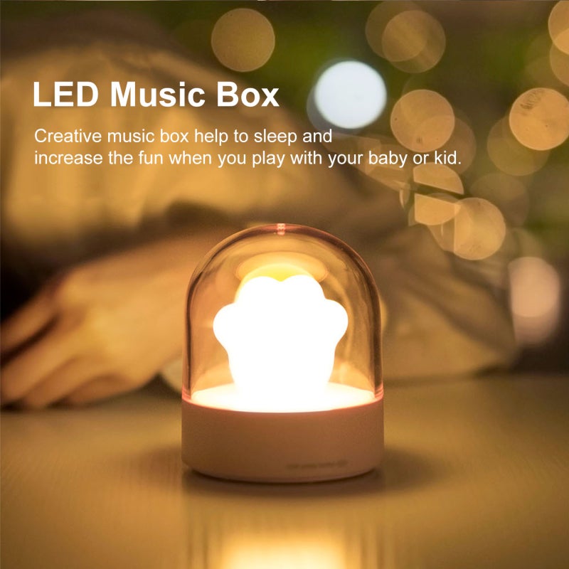 Veilleuse LED musicale en forme de griffe de chat, 3 niveaux de luminosité, idéale pour les enfants, les voyages, le camping, le bureau ou la maison, - 5