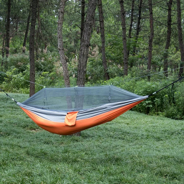 Hamac De Camping Avec Moustiquaire 260x140cm - Support 300kg - Léger Et Portable Pour Randonnée Et Voyage