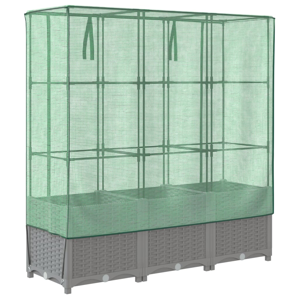 Maison Exclusive - Jardinière surélevée avec housse aspect rotin 120x40x138 cm - 6