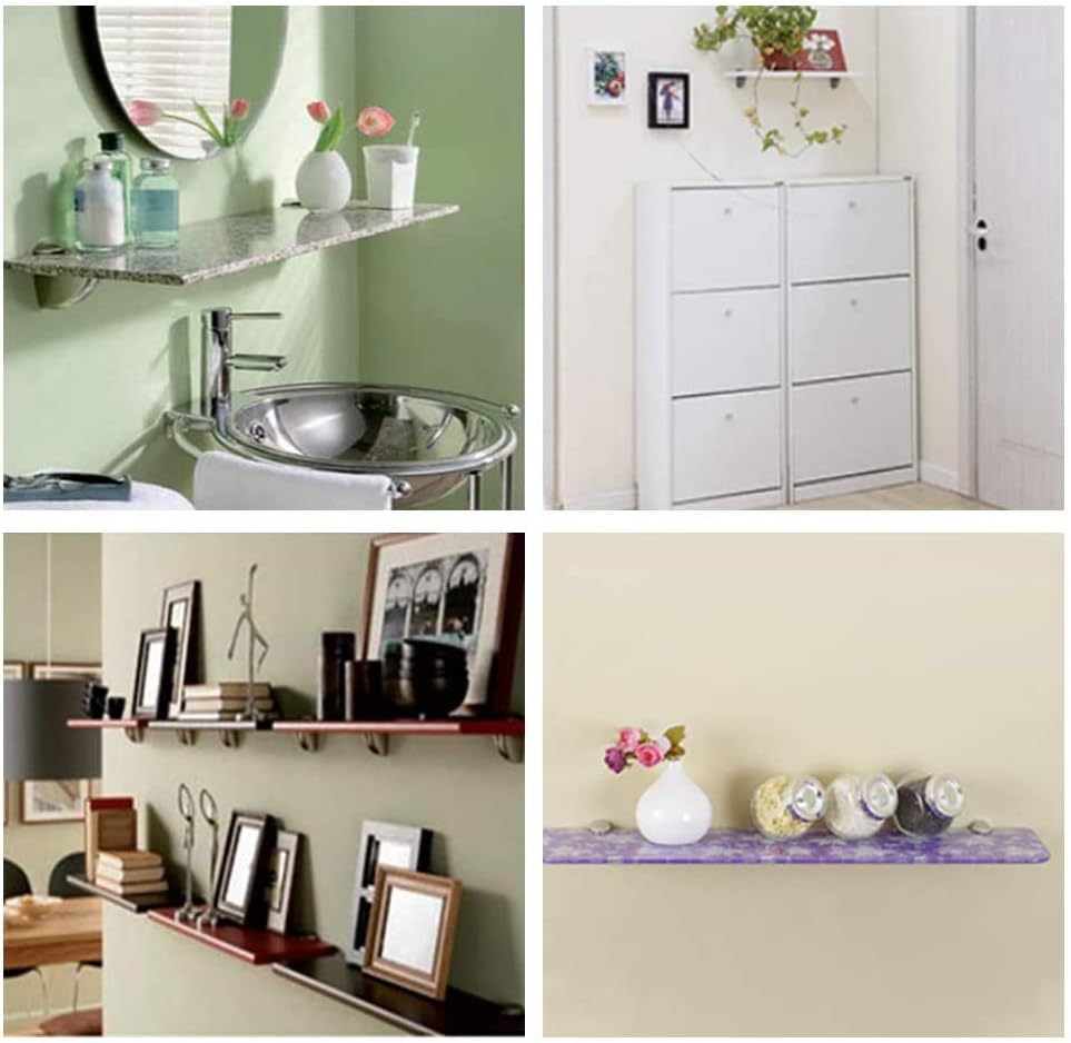 Set di 4 supporti per mensole in vetro, clip per vetro regolabili in lega di zinco massiccio, clip da parete in acciaio cromato, adatte per mensole c - 5