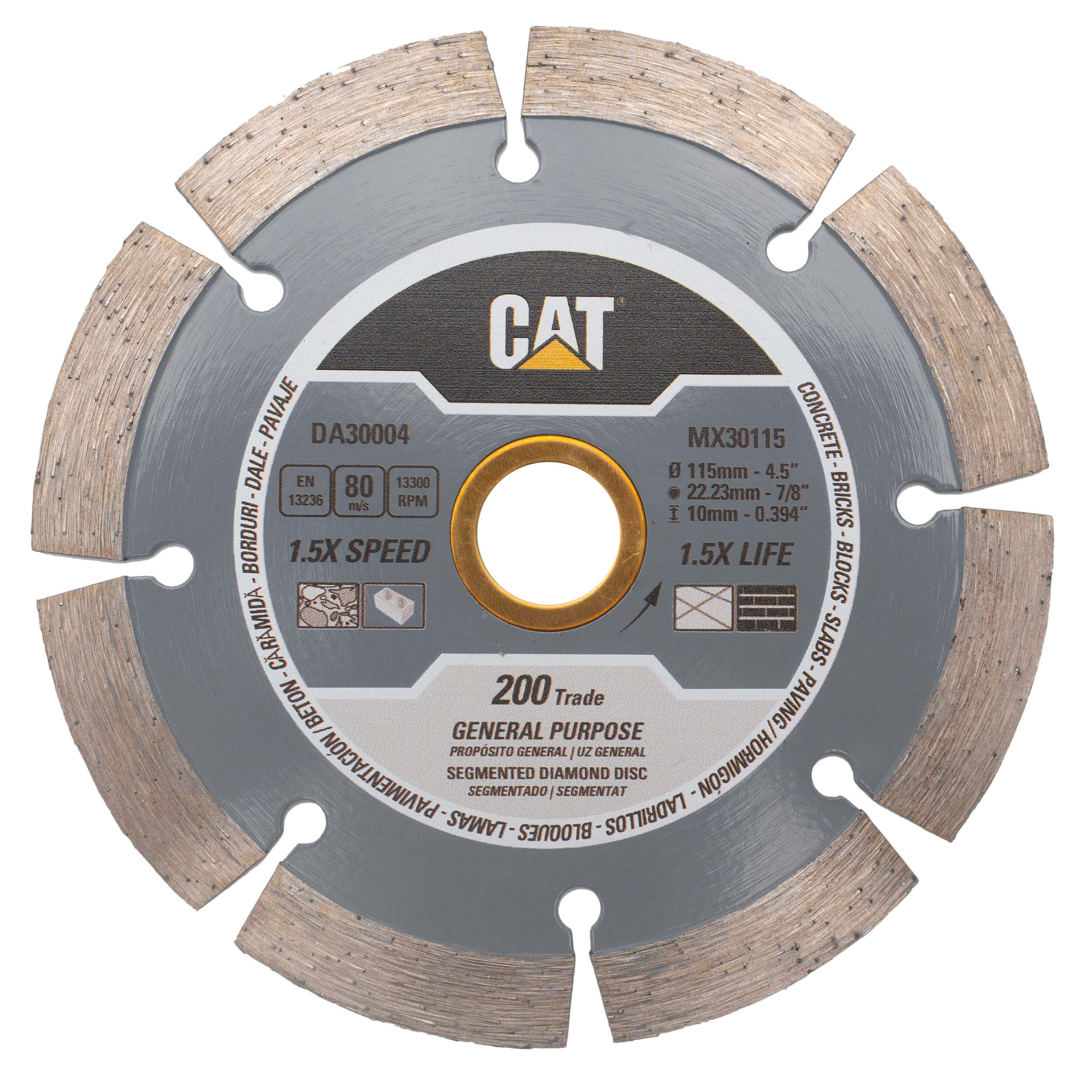 Disc diamantat CAT segmentat pentru uz general, 115 mm, 200 TRADE, Model DA30004