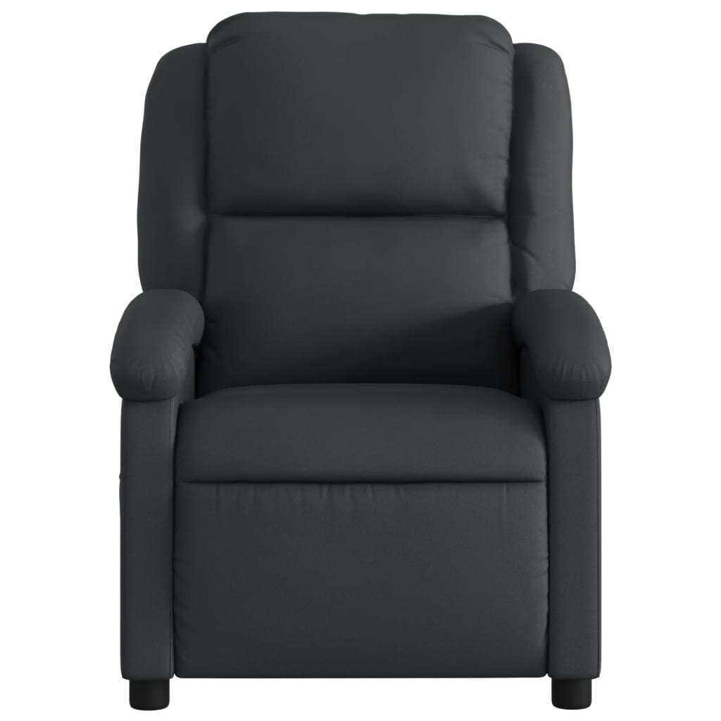Fauteuil de Salon，Chaise，Fauteuil de massage inclinable noir cuir véritable - 7