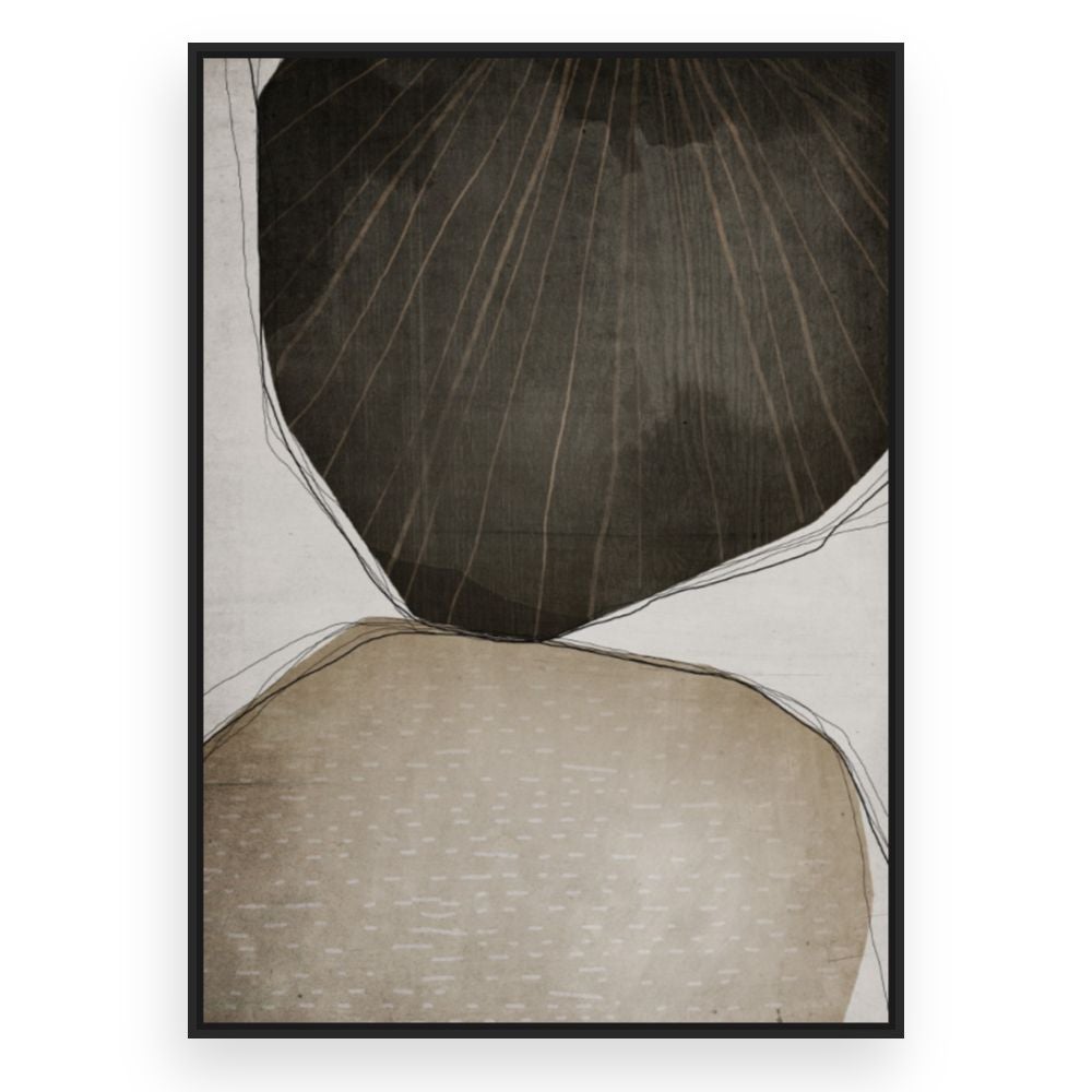 Toile encadrée Formes organiques apaisantes / 100x140cm / Cadre Noir / Fabriqué en France / Déco murale / DADA ART - 3