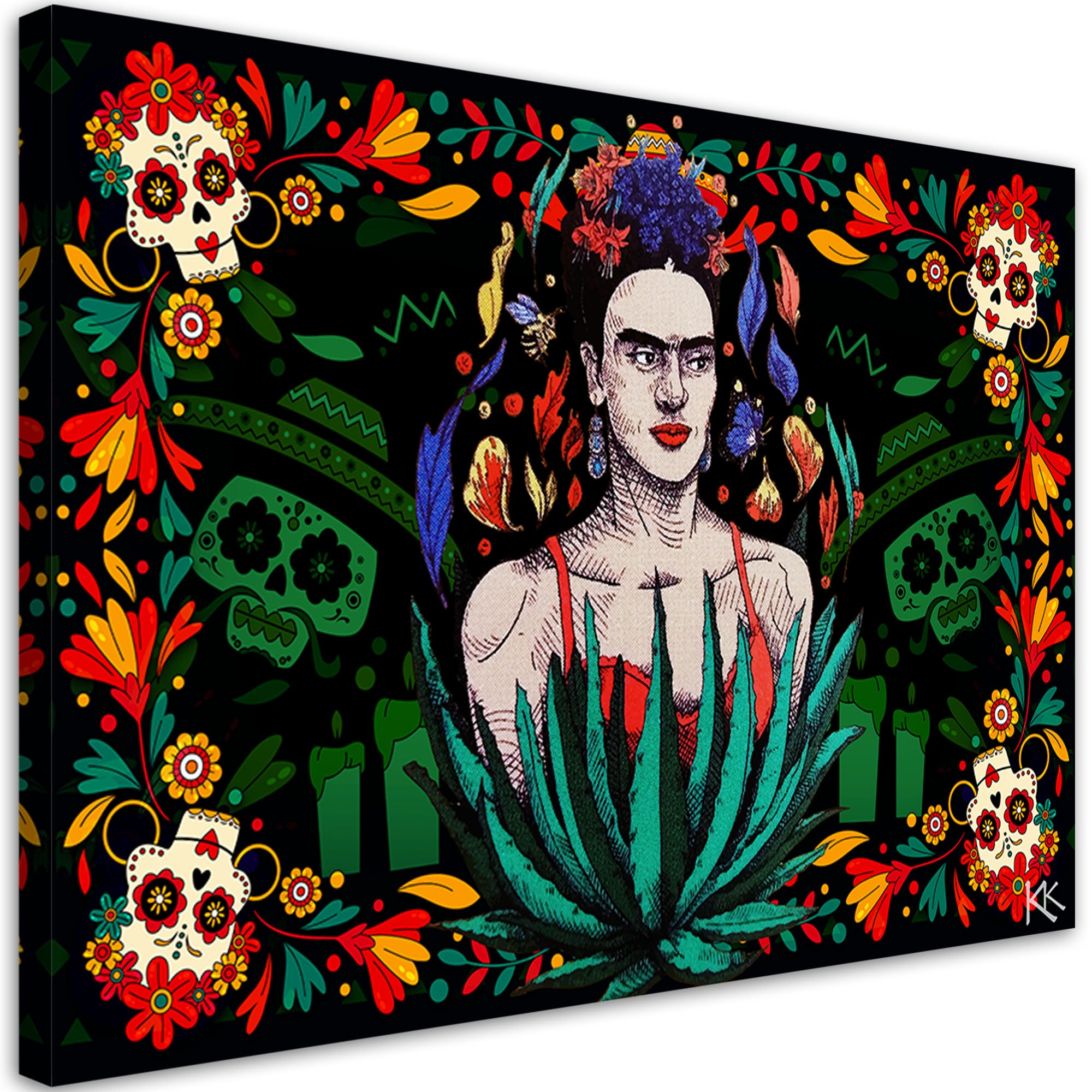 Obraz na płótnie, Frida Kahlo w meksykańskiej odsłonie 60x40