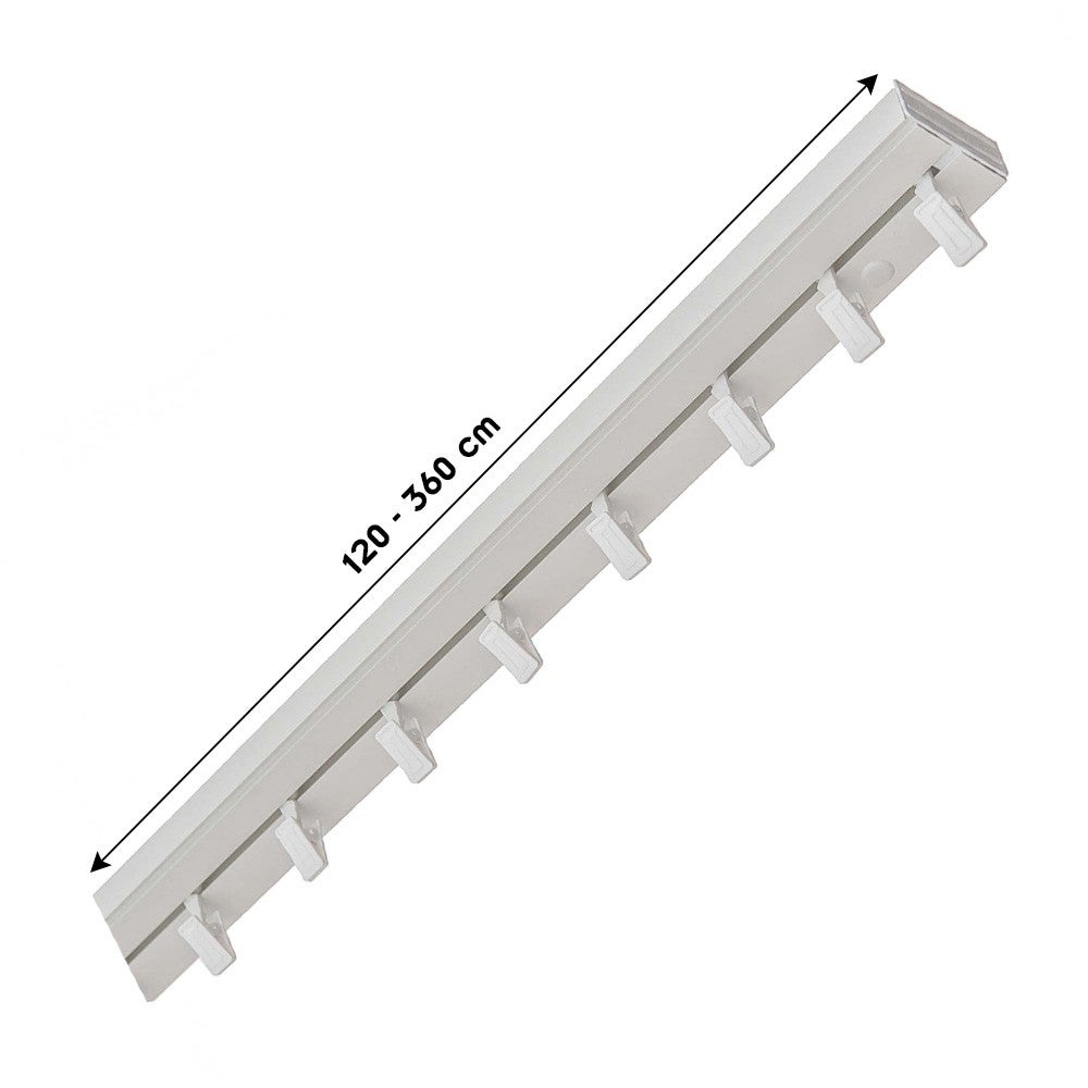 SIMI Rail de plafond tringle en PVC pour rideaux à crochets Blanc Monorail droit 360 cm - 3