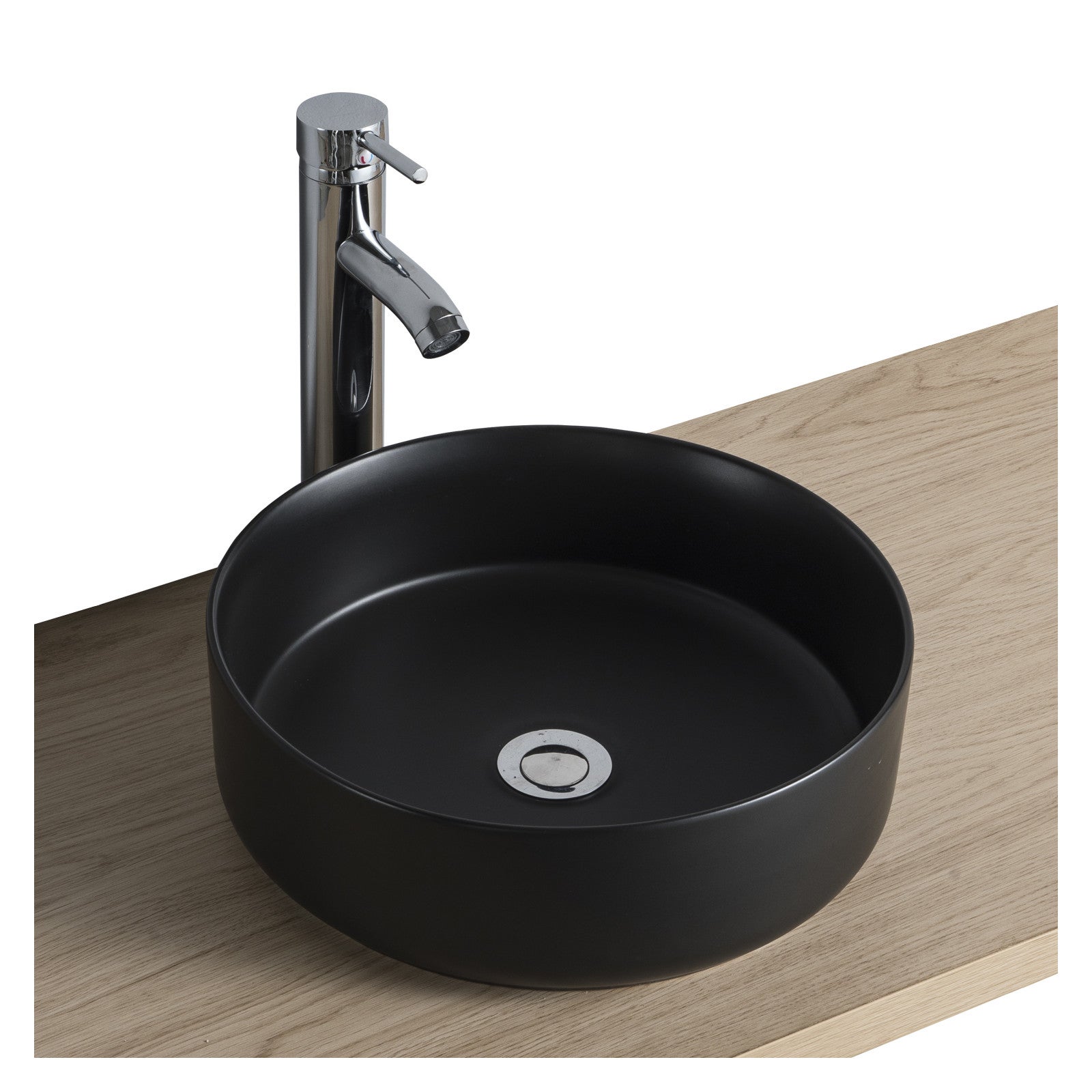Meuble de salle de bain bois et métal 120cm avec vasque noire et miroir WILL - 9