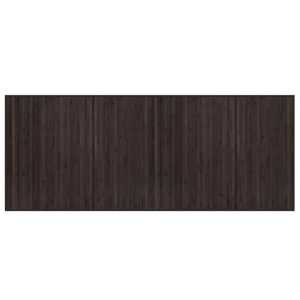 Tapis rectangulaire marron foncé 80x200 bambou - 2