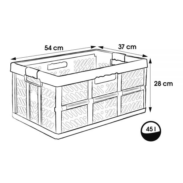 Casier de rangement professionnel pliant 45 litres - Gris - 5