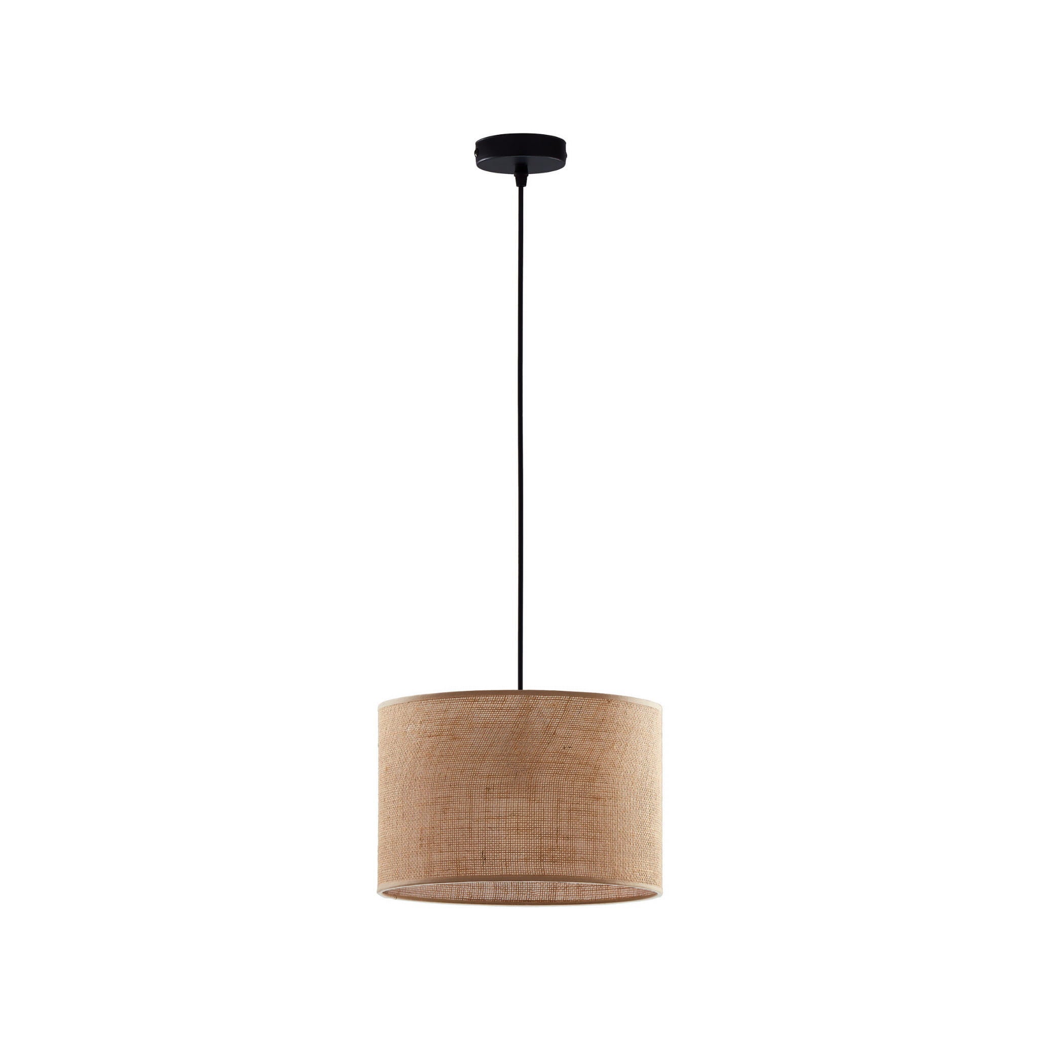 Lampa sufitowa wisząca Juta czarno-brązowa 1xE27x15W wym: 165 x 30 x 30 cm tkanina TK Lighting