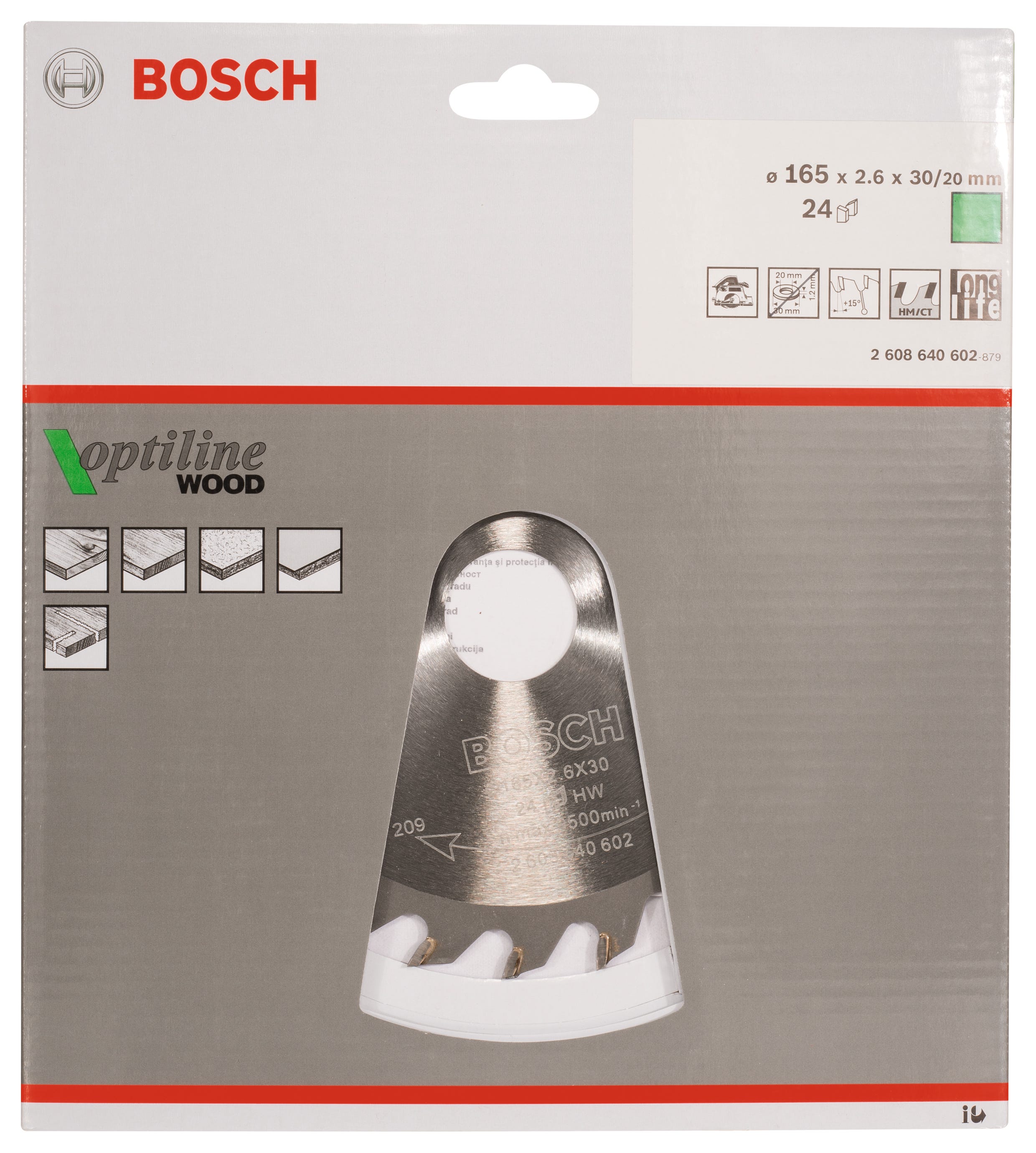 Lame de scie circulaire BOSCH pour bois, 165 x 30 x 2,6 mm et 24 dents - 2